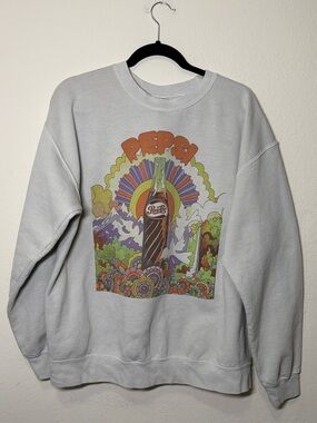 Philcos Pepsi Cola Groovy Washed Pullover Sweatshirt cream Large